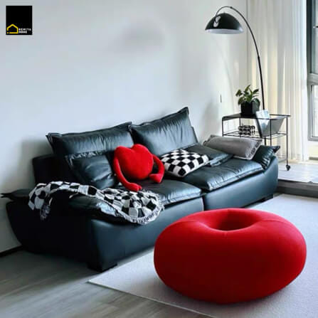 เก้าอี้สตูล RENITA HOME รุ่น DONUT STOOL สีแดง_5